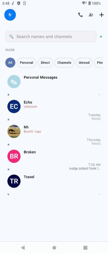 Nudge contact list on Android in light mode